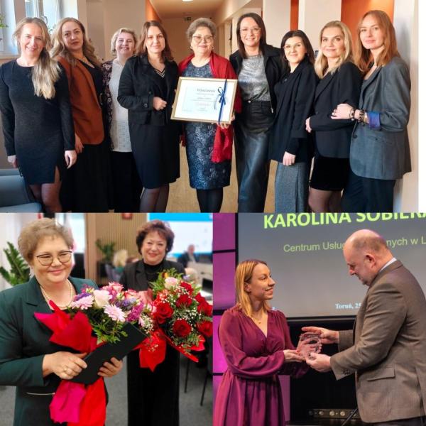 kolaż zdjęć nagrodzonych pracowników